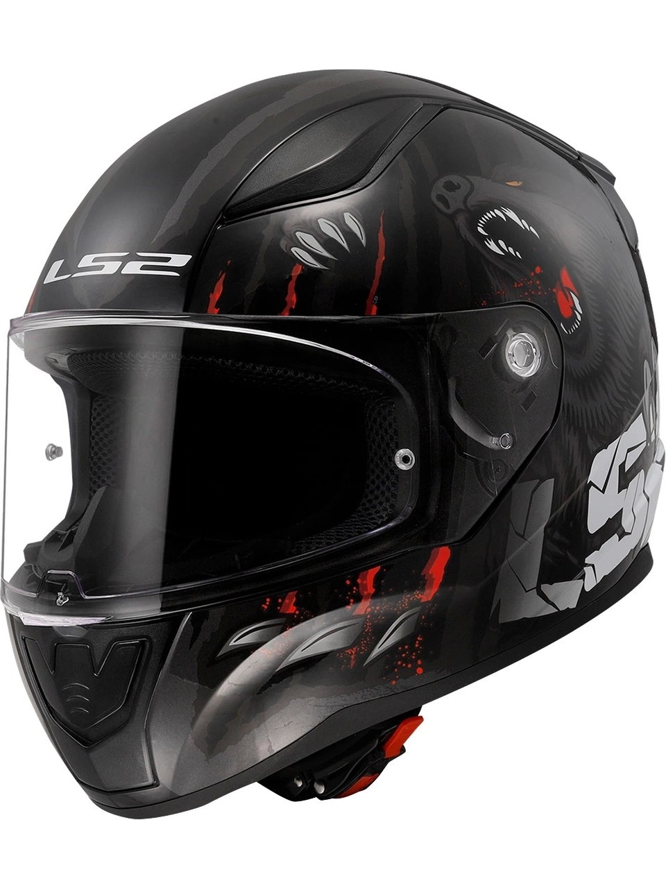 LS2 RAPID 2 CLAWN MAT SİYAH-GRİ-KIRMIZI KASK